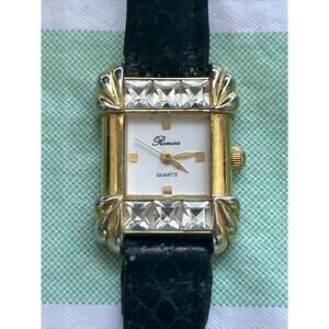 Ronica Gold Tone Rhinestone Bezel Women’s Quartz Watch